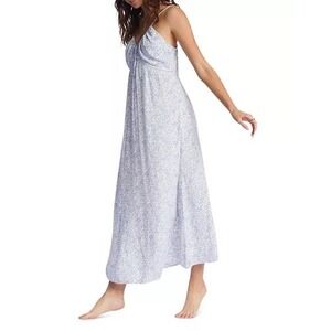 Billabong Women Slip Away Midi Dress Small Blue Floral Cottagecore Boho Summer